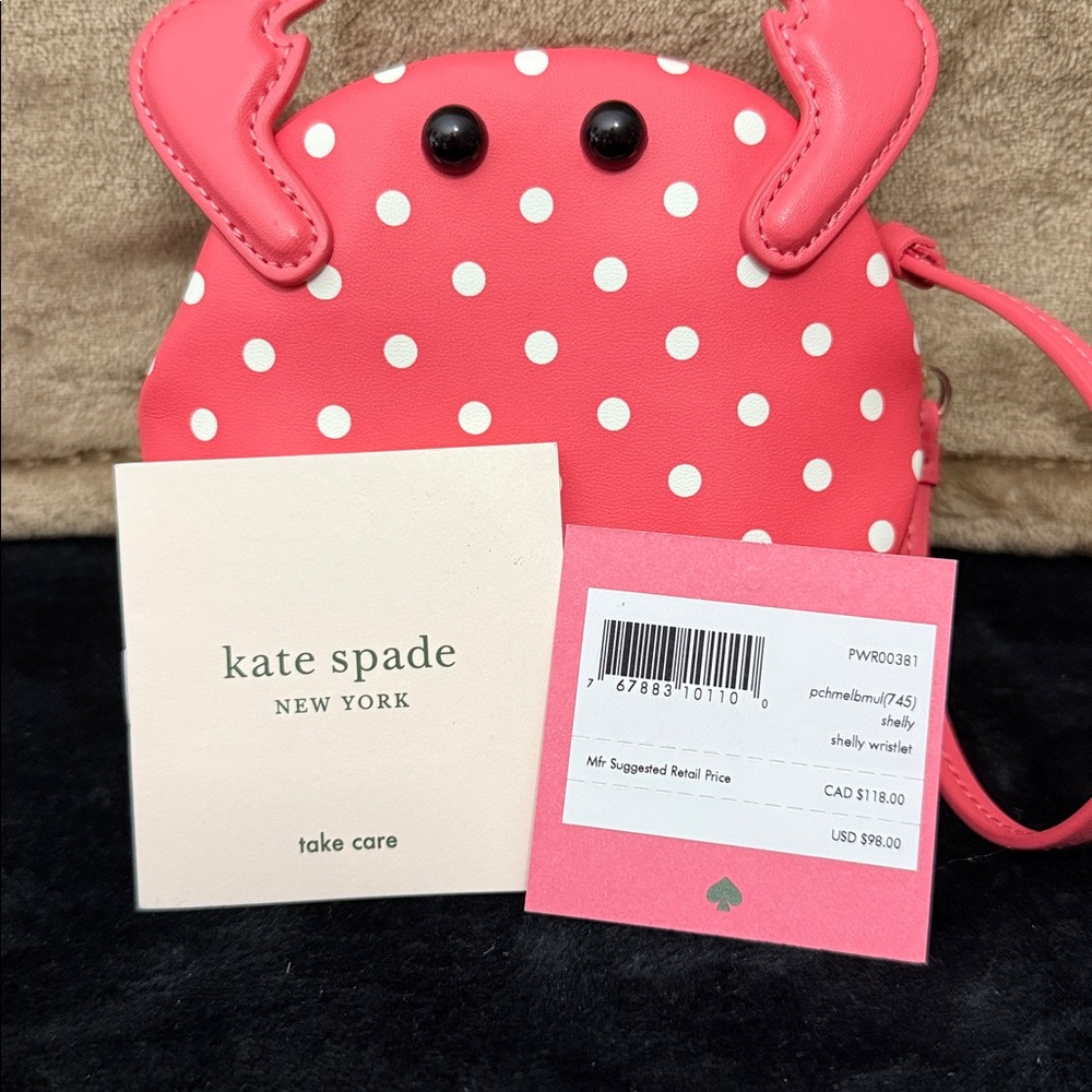 NWT Kate Spade Shelly Polka Dot Crab Bag - Picture 2 of 3